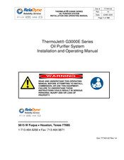 RelaDyne THERMOJET G3000E Series Installation And Operating Manual