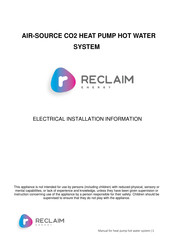 Reclaim EHPE-4540P Installation Manual
