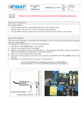 Fimap MAGNA 75 Operating And Maintenance Manual
