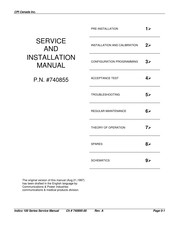 CPI INDICO 100 Series Service And Installation Manual