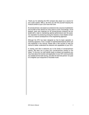 Conrad-Johnson DF2 Quick Start Manual