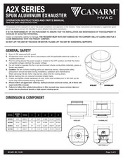 Canarm A2X Series Operation Instructions And Parts Manual