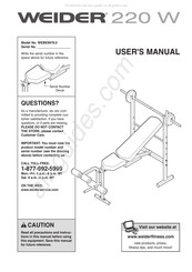 Weider 220 W Bench User Manual