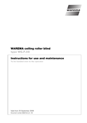 WAREMA WG.F.08 Instructions For Use And Maintenance Manual
