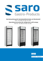 Gastro saro GTK425 Operating Instructions Manual
