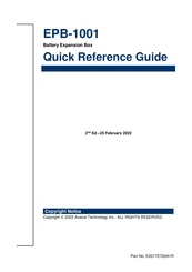 Avalue Technology EPB-1001 Quick Reference Manual