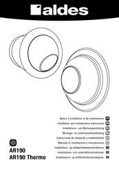 aldes AR190 Installation And Maintenance Instructions Manual