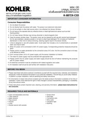 Kohler K-8872X-C03 Installation And Care Manual