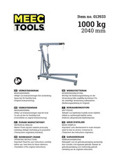 Meec tools 013933 Operating Instructions Manual