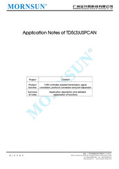 MORNSUN TD5USPCAN Application Notes