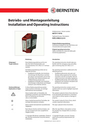 BERNSTEIN SCR 2-W22-2.5-S Installation And Operating Instructions Manual