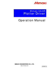 Mimaki CG-AR Operation Manual