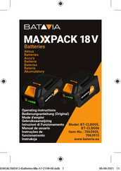 Batavia MAXXPACK BT-CLB005 Operating Instructions Manual