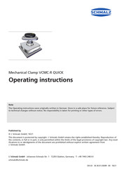 Schmalz VCMC-R QUICK Operating Instructions Manual