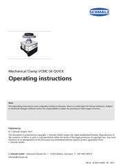 Schmalz VCMC-S6 QUICK Operating Instructions Manual