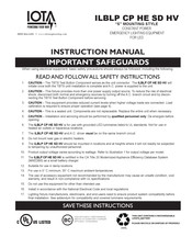 IOTA ILBLP CP HE SD HV Instruction Manual