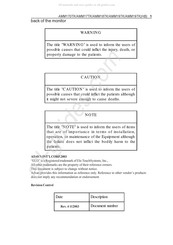 Elo TouchSystems AMM17TK Operation User's Manual