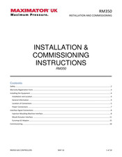 MAXIMATOR RM350 Installation And Comissioning Manual