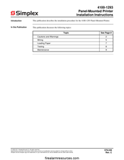 Simplex 4100-1293 Installation Instructions Manual