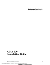 Andover Controls CMX 220 Installation Manual