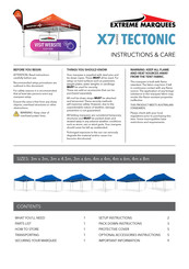 Extreme marquees X5 TRUE BLUE Series Instructions & Care