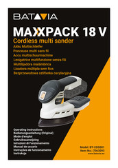 Batavia MAXXPACK 18 V BT-CDS001 Operating Instructions Manual