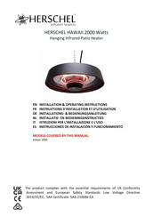 Herschel Hawaii 2000 Installation & Operating Instructions Manual