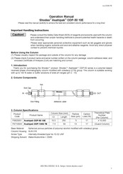 Shodex Asahipak ODP-50 10E Operation Manual