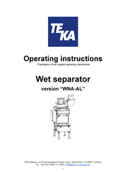 Teka WNA-AL Operating Instructions Manual