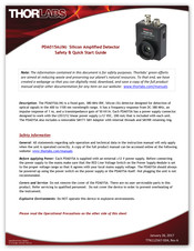 THORLABS PDA015AM Quick Start Manual