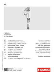 Franke F5 F5LT1010 Installation And Operating Instructions Manual