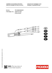 Franke ZAQUA030 Installation And Operating Instructions Manual