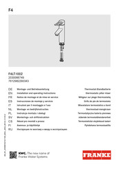 Franke F4 F4LT1002 Installation And Operating Instructions Manual