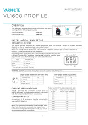 VARILITE VL1600 PROFILE Quick Start Manual