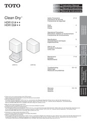 Toto Clean Dry HDR130 Instruction Manual