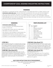 Porter CHAMPIONSHIP GOAL Assembly/Mounting Instructions