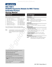Advantech MIC-75M11 Startup Manual