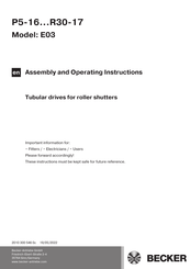 Becker enocean P5-16 Assembly And Operating Instructions Manual