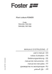 Foster POWER 7016 032 Instructions For Use And Installation
