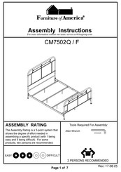 Furniture of America CM7502F Assembly Instructions Manual