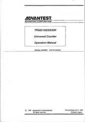 advantest corporation TR5822 Operation Manual