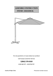 Sunjoy 110211018-K Assembly Instruction Manual