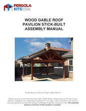 Pergola kits USA WOOD GABLE ROOF PAVILION Assembly Manual