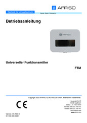 AFRISO FTM Operating Instructions Manual