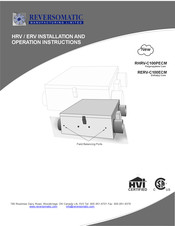 Reversomatic RHRV-C100PECM Operation Instructions Manual