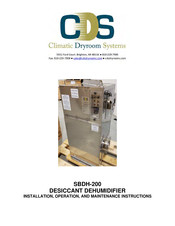CDS SBDH-200 Installation, Operation And Maintenance Instructions