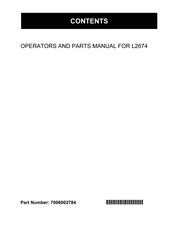 Kubota L2674 Operator And Parts Manual