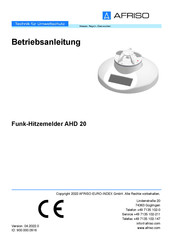 AFRISO AHD 20 Operating Instructions Manual