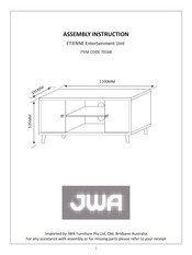 JWA ETIENNE 70168 Assembly Instruction Manual
