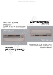 Continental Electric CEDVD92245 Instruction Manual